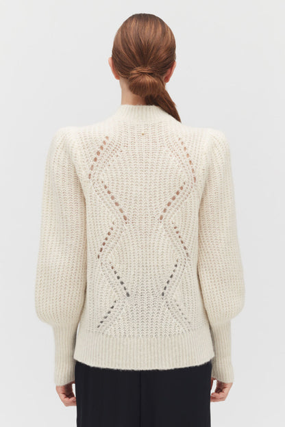 Alpaca Wool Balloon Sleeve Sweater
