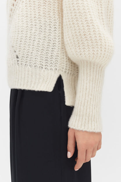 Alpaca Wool Balloon Sleeve Sweater