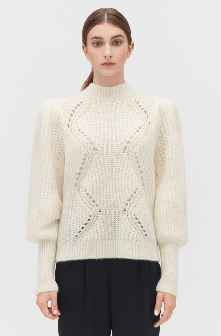 Alpaca Wool Balloon Sleeve Sweater