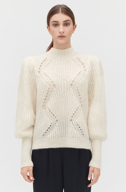 Alpaca Wool Balloon Sleeve Sweater