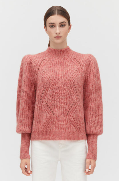 Alpaca Wool Balloon Sleeve Sweater