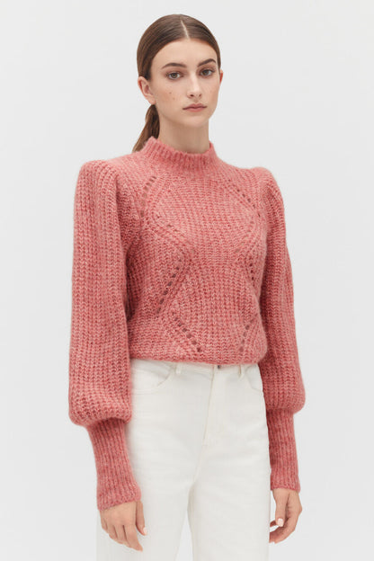 Alpaca Wool Balloon Sleeve Sweater