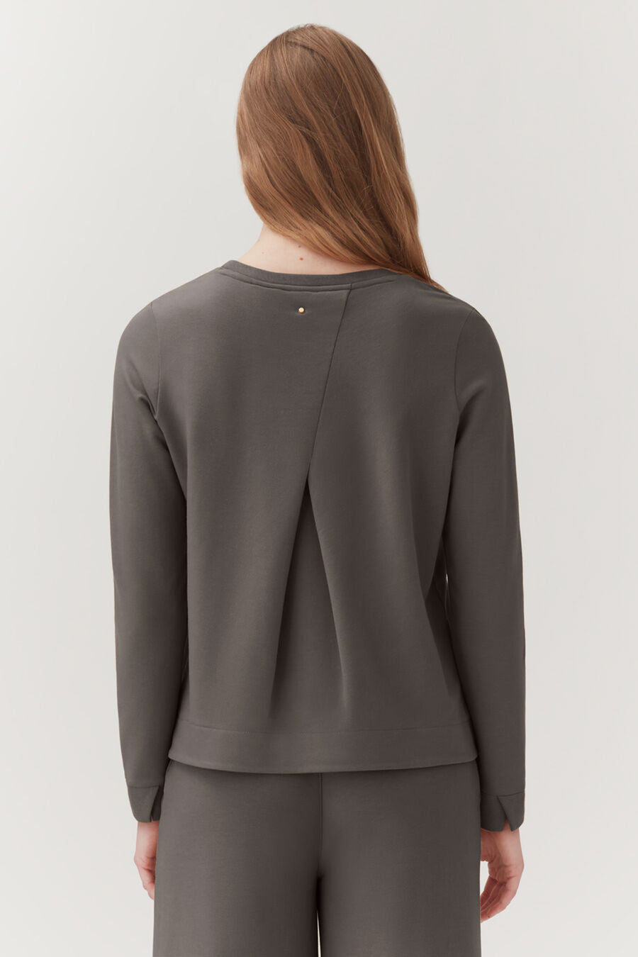 French Terry Pleat-Back Sweatshirt
