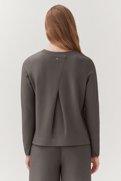 French Terry Pleat-Back Sweatshirt