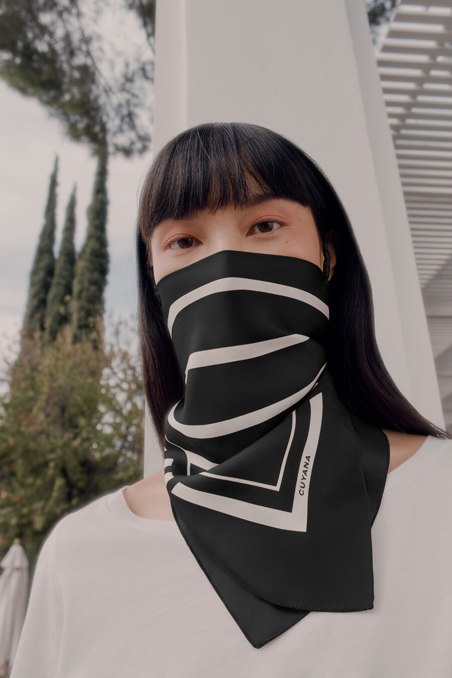 Washable Silk Striped Bandana