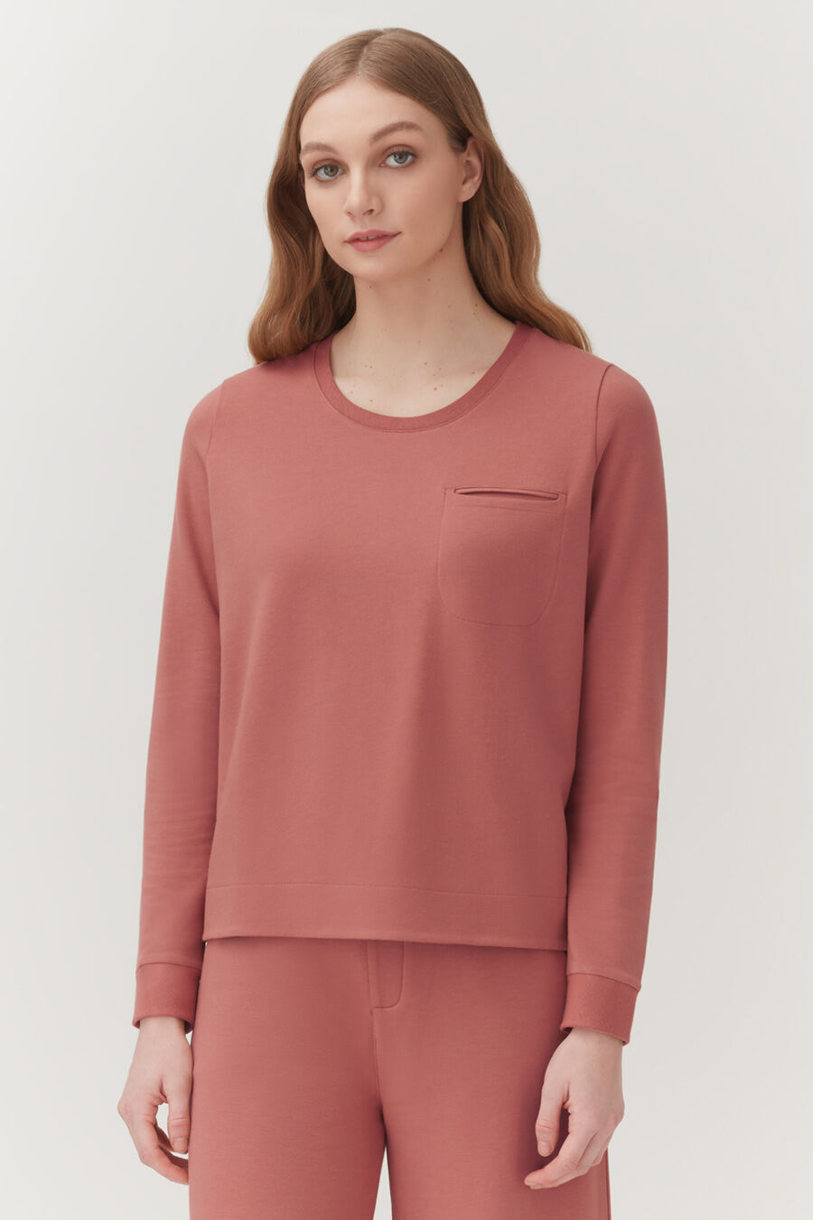 French Terry Pleat-Back Sweatshirt
