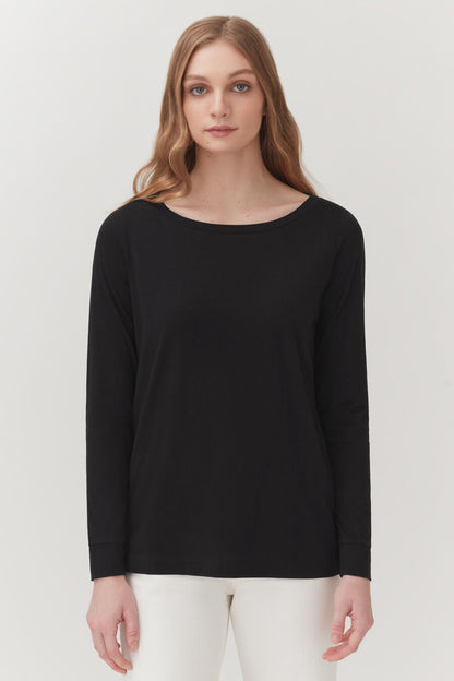 Pima Boatneck Long Sleeve Tee