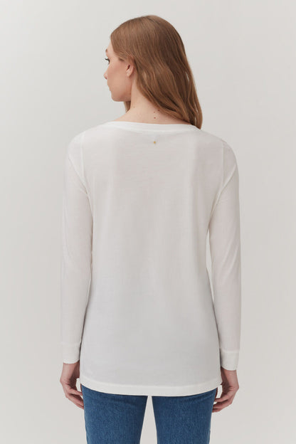 Pima Boatneck Long Sleeve Tee