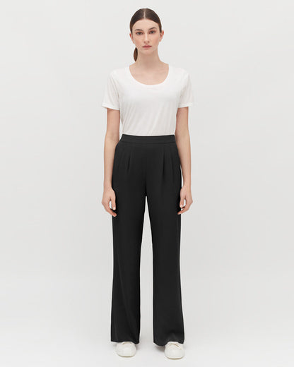 Silk Wide-Leg Pant