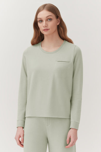 French Terry Pleat-Back Sweatshirt