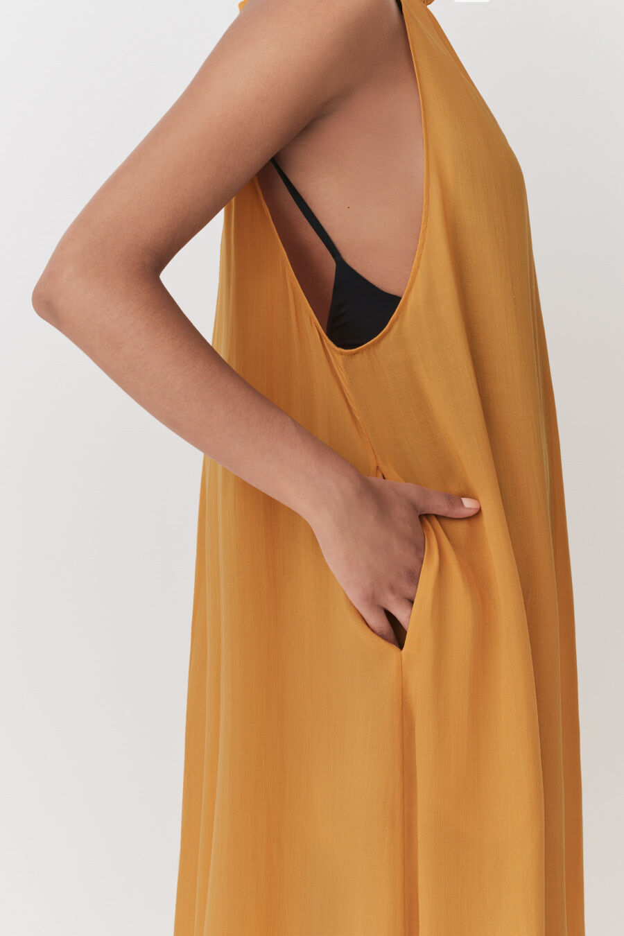 Gathered-Neck Maxi Cover Up