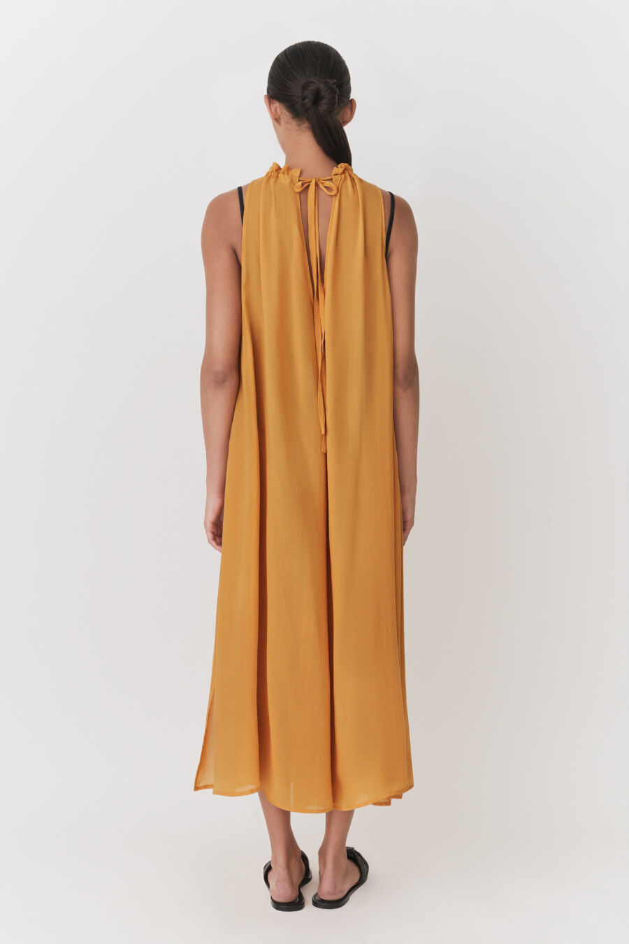 Gathered-Neck Maxi Cover Up
