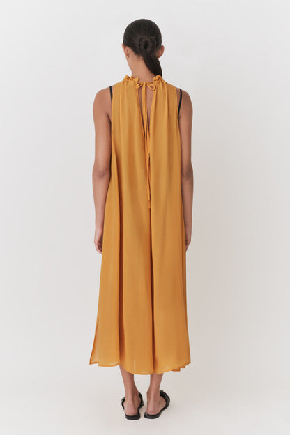 Gathered-Neck Maxi Cover Up