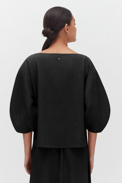 Linen Boatneck Top