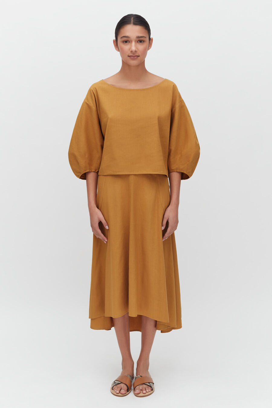 Linen Boatneck Top