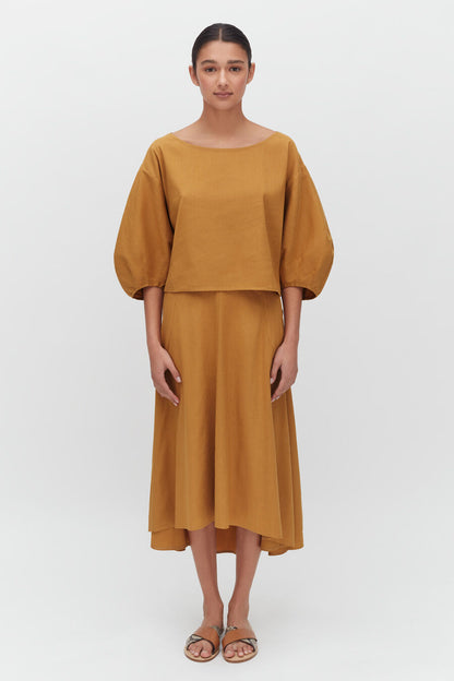 Linen Boatneck Top
