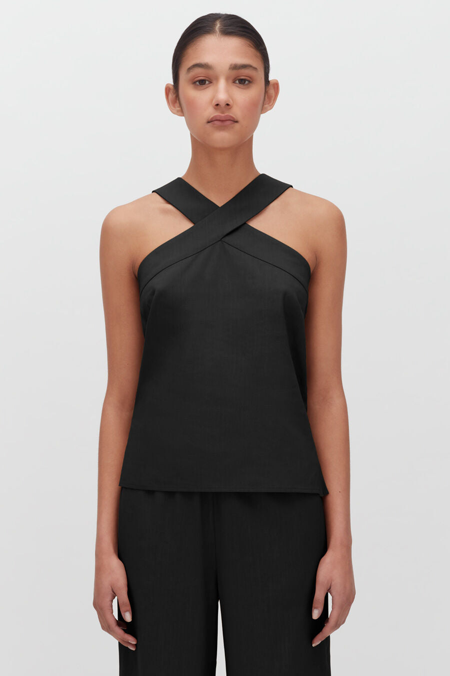 Linen Cross Front Top