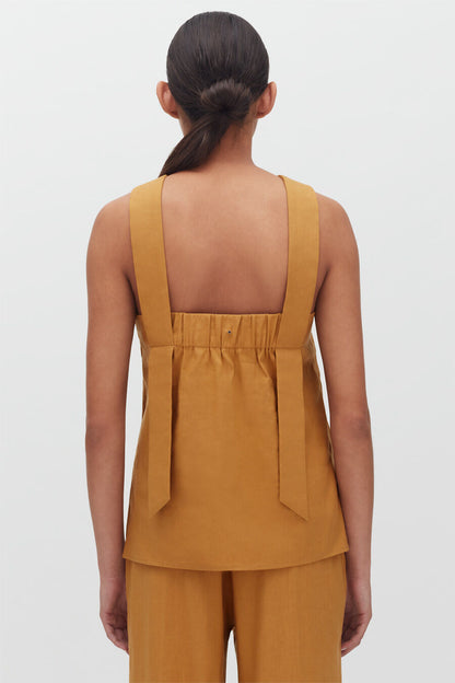 Linen Cross Front Top