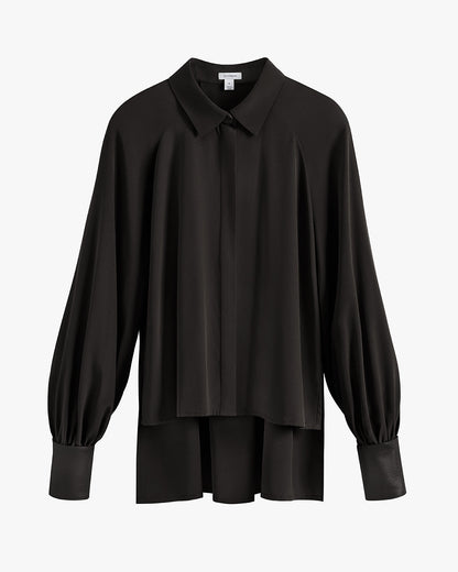Silk Leather Cuff Shirt