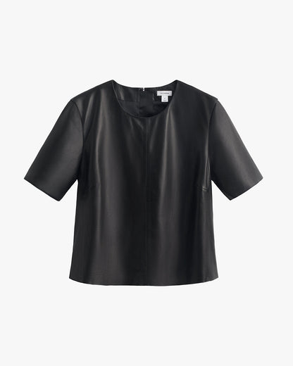 Leather Cropped Tee