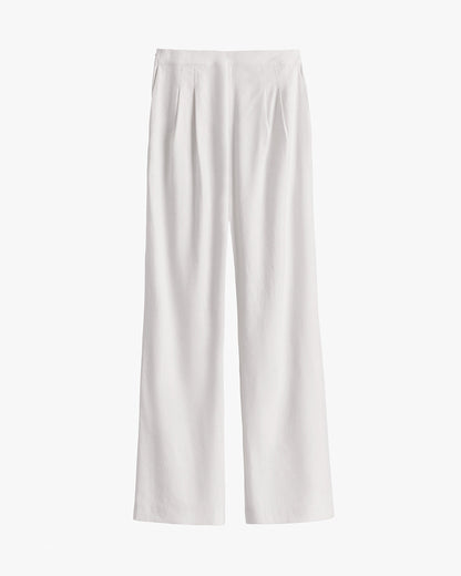 Linen Pleated Wide-Leg Pant