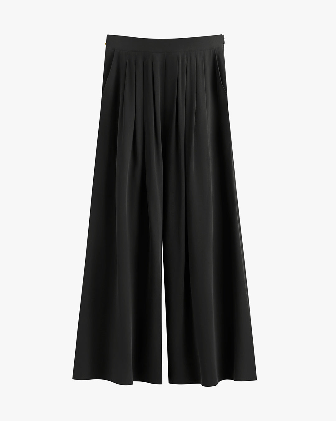 Washable Silk Cropped Pleated Pant