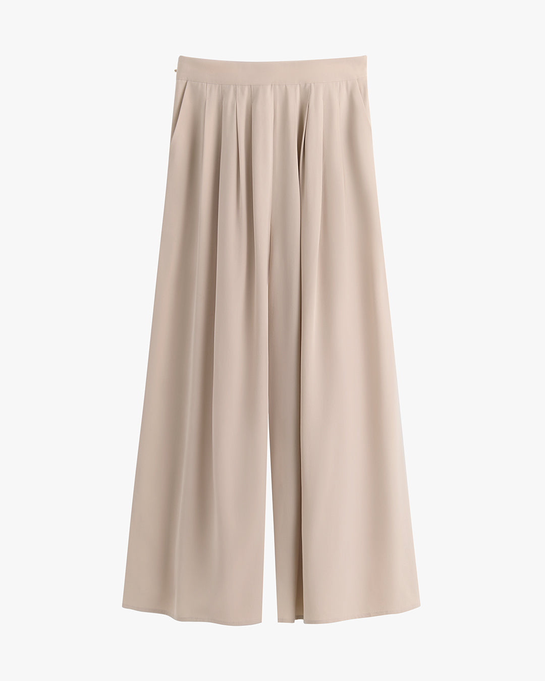 Washable Silk Cropped Pleated Pant
