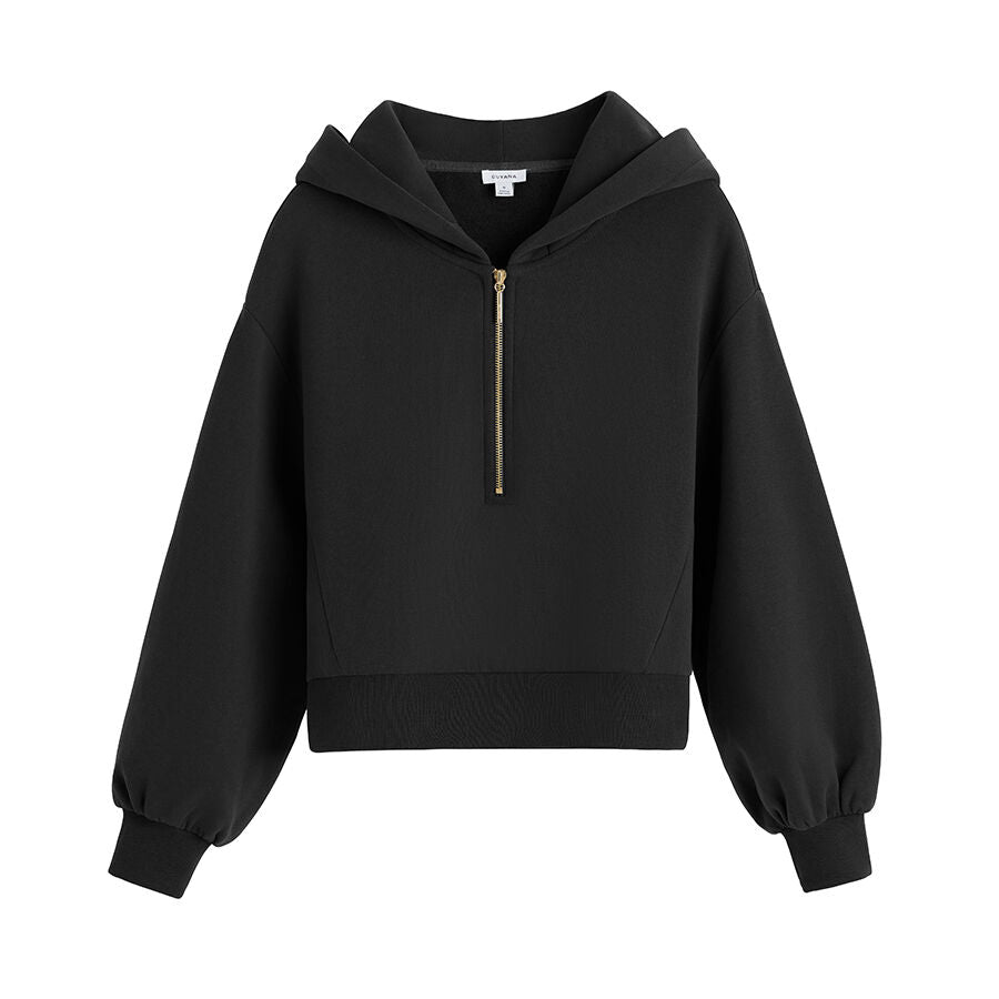 Fleece Cropped Zip Hoodie