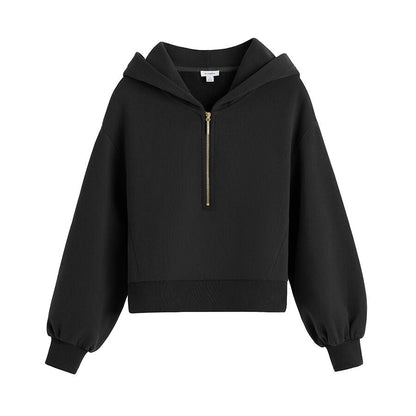 Fleece Cropped Zip Hoodie