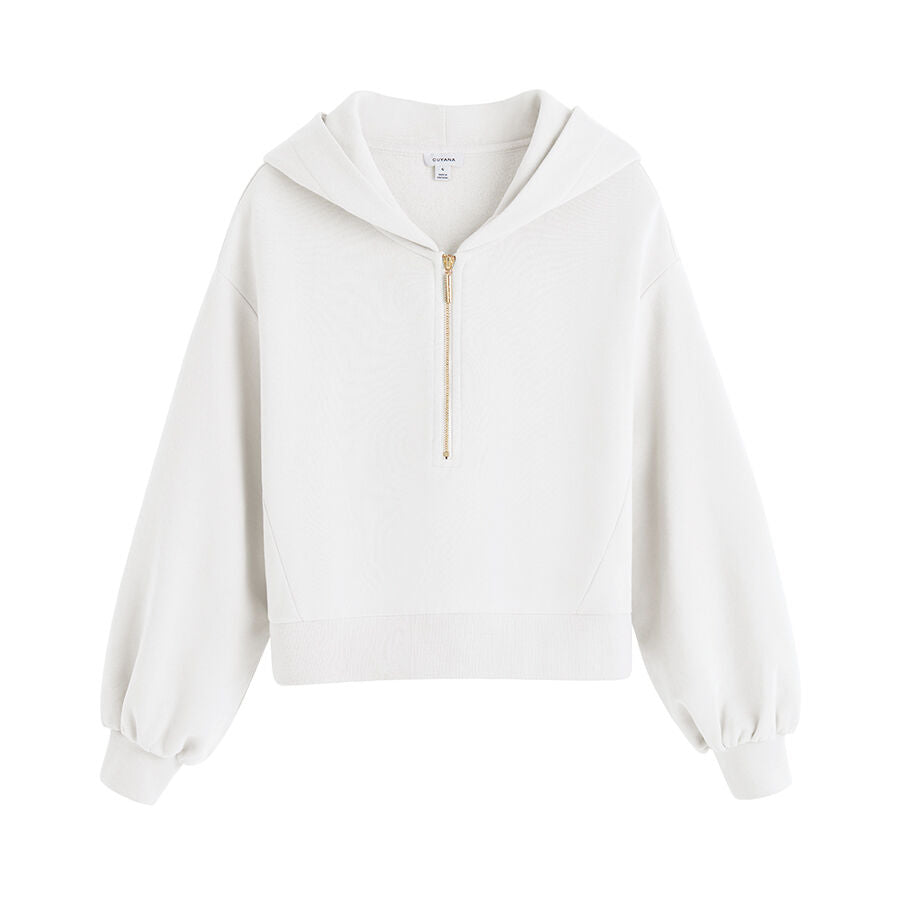 Fleece Cropped Zip Hoodie