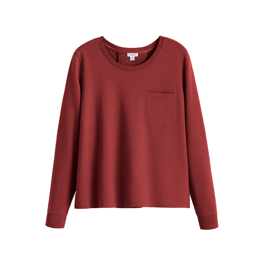 French Terry Pleat-Back Sweatshirt