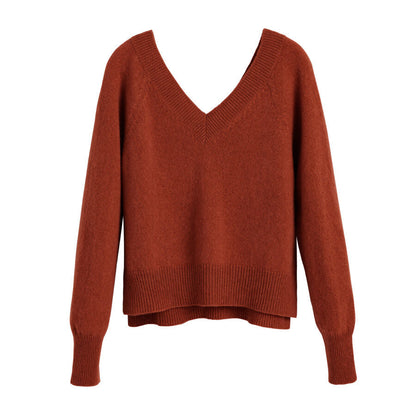 Cashmere Deep V-Neck Sweater