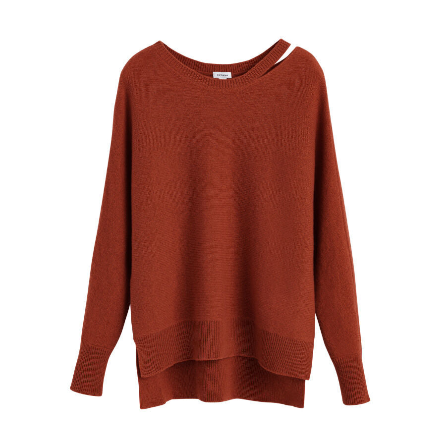 Recycled Cashmere Split-Neck Sweater