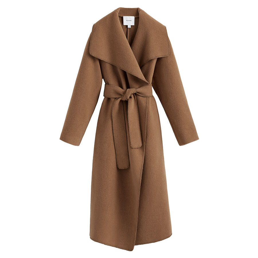 Wool Draped Collar Coat
