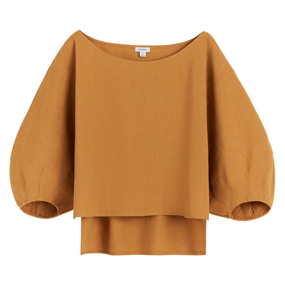 Linen Boatneck Top