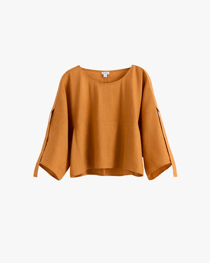 Linen Adjustable Sleeve Top