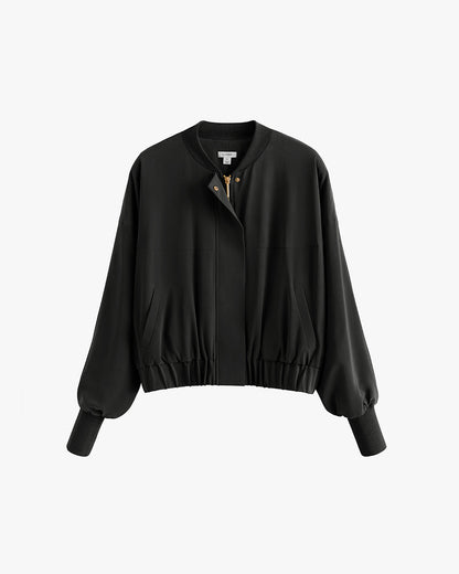 Washable Silk Relaxed Bomber