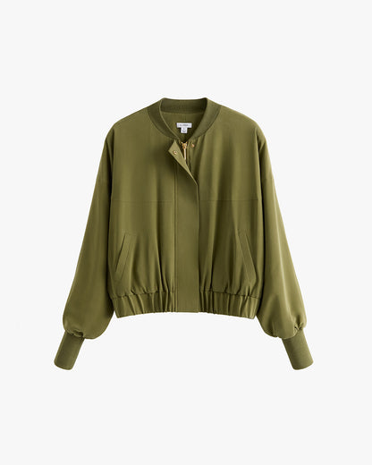 Washable Silk Relaxed Bomber