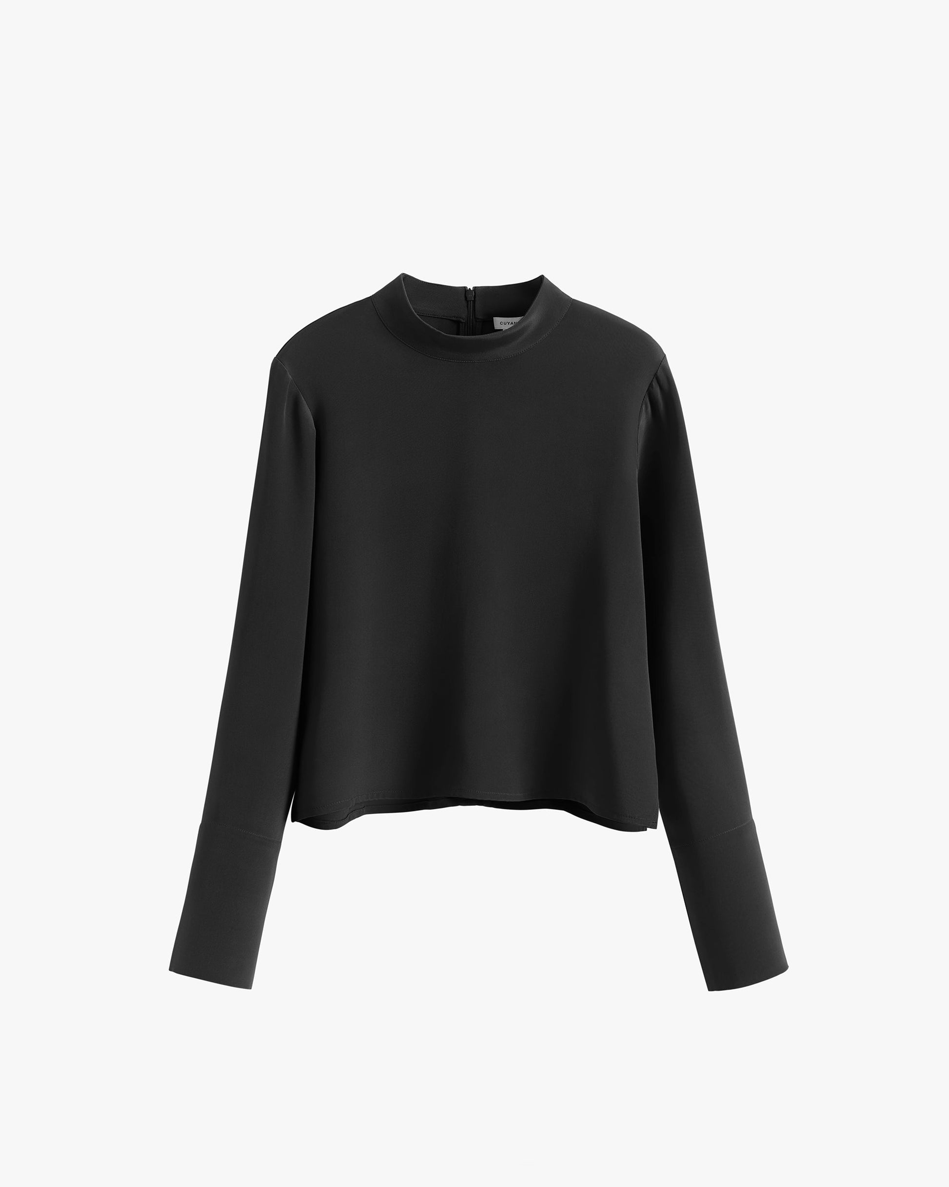Silk Mock Neck Top