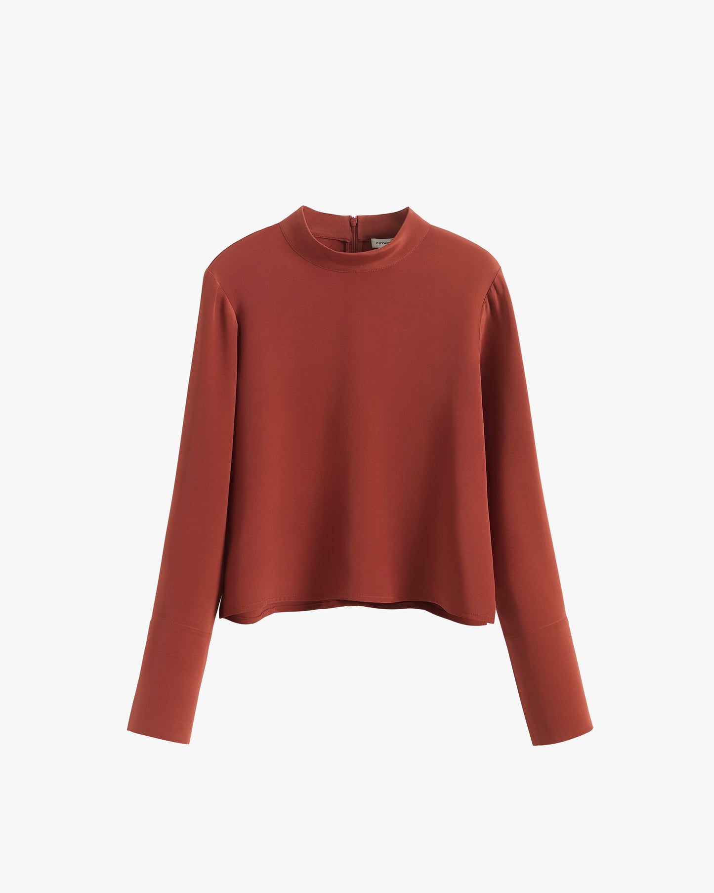 Silk Mock Neck Top
