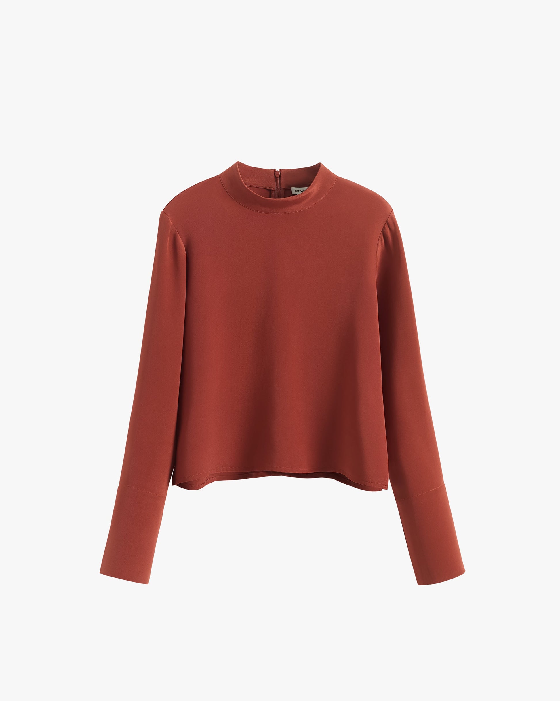 Silk Mock Neck Top