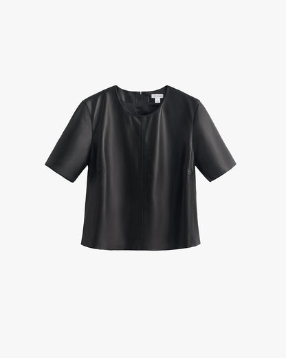 Leather Cropped Tee