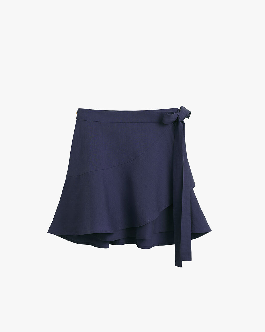 Linen Wrap Mini Skirt