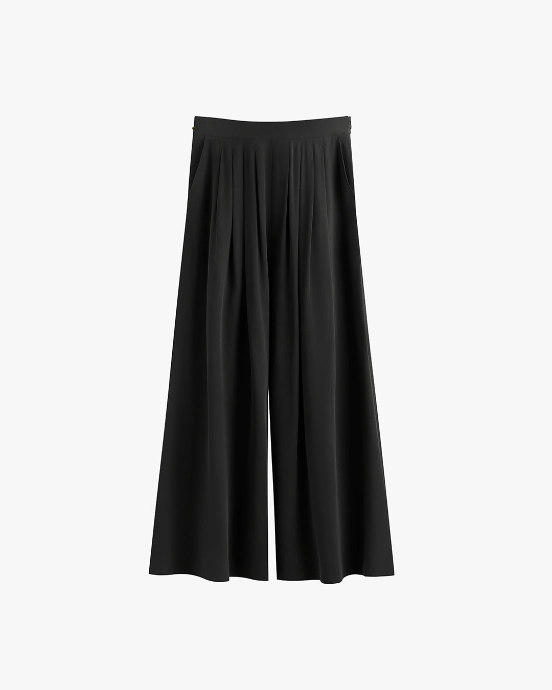 Washable Silk Cropped Pleated Pant