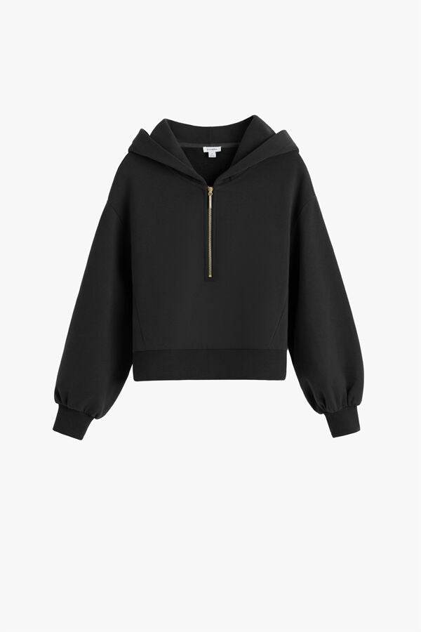 Fleece Cropped Zip Hoodie