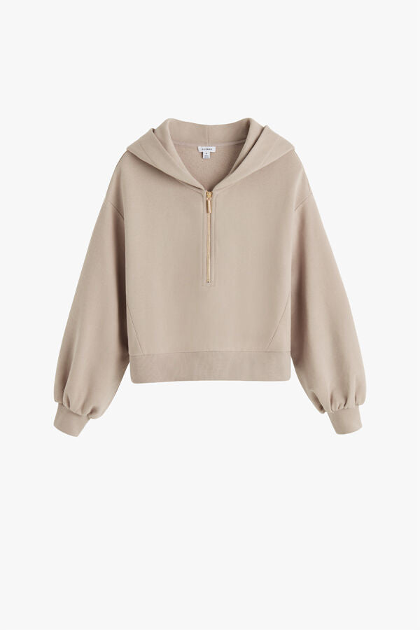 Fleece Cropped Zip Hoodie
