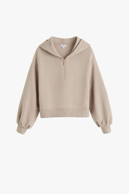 Fleece Cropped Zip Hoodie