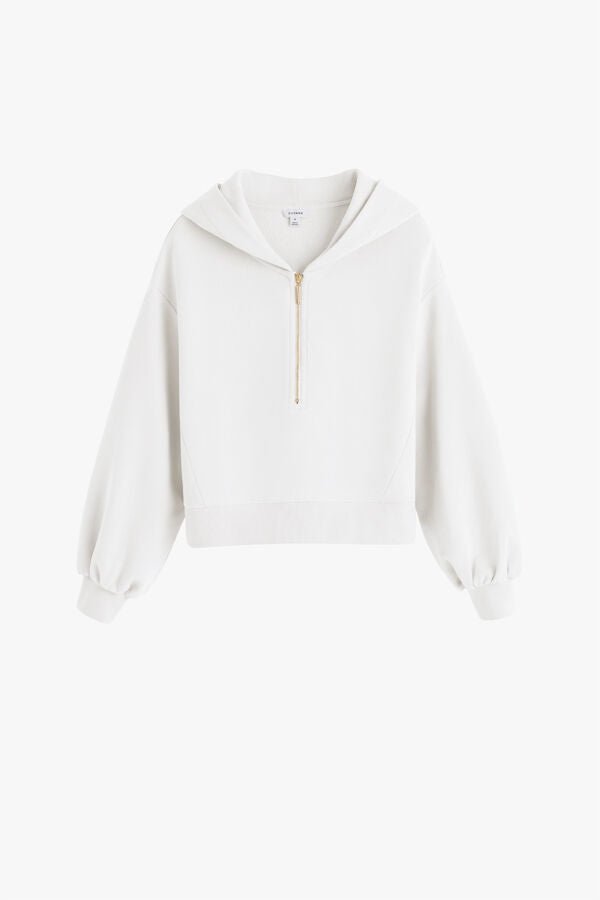 Fleece Cropped Zip Hoodie