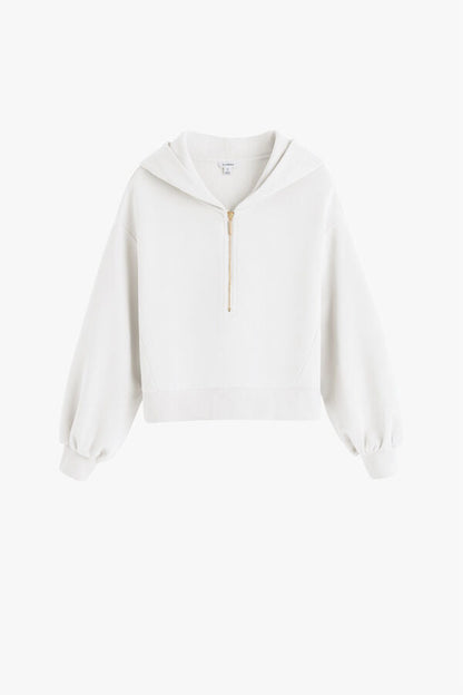Fleece Cropped Zip Hoodie