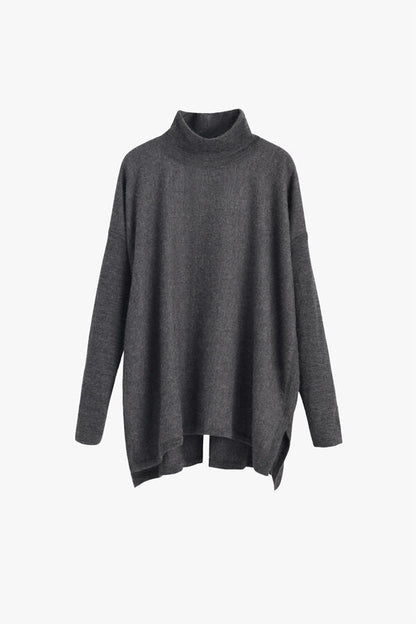 Alpaca Open-Back Turtleneck Sweater